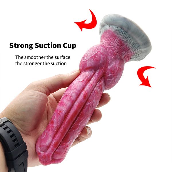 Yocy Curved Wolf Knot Dildo Gory Monster Silicone Fantasy Anal plug prostate G-spot Vaginal Massager sex Toy pour femmes hommes