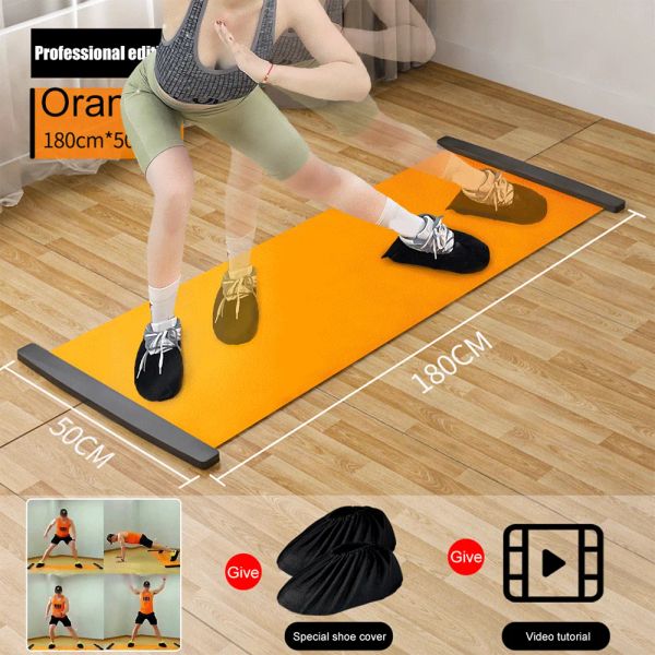 Yoga 140/180 / 200 cm Yoga Sliding Mat Sports Fitness Glide Plate Core Exercice Running Running Pating Training Board Pym Dyoga Équipement de yoga