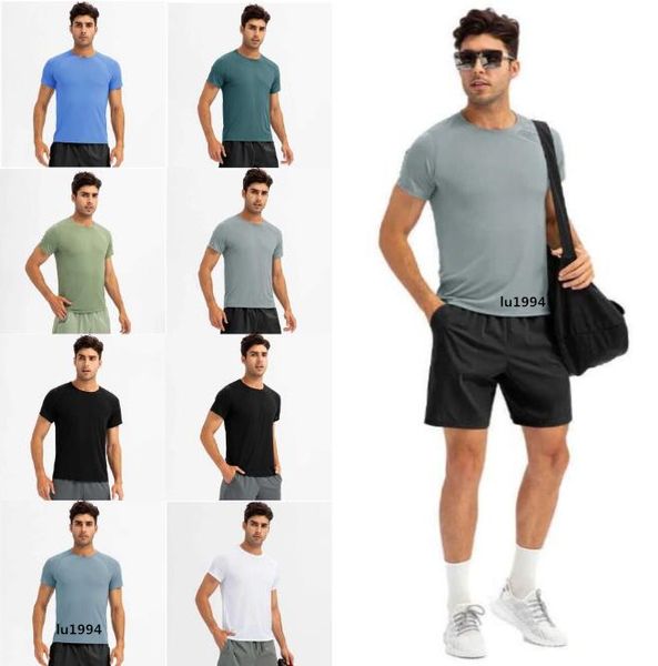 Yoga 2024 atuendo Lu corriendo camisas compresión medias deportivas fitness gimnasia hombre jersey ropa deportiva rápida deporte seco t- top ll mans