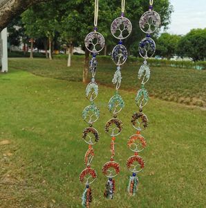 Yoga 7 chakra stenen genezende kristallen boom van leven muur hangende hanger ornament decoratie voor geluk reiki yoga meditatie ho5446189