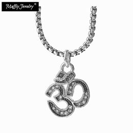 Yoga Aum Om Link Chain Pendant Collier Style Chains Fashion Gift Vintage Bijoux en 925 Silter Silver for Men Women303s