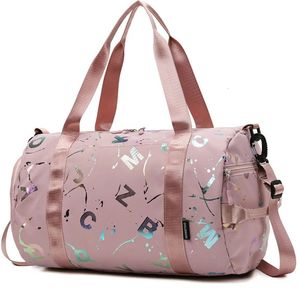 Sacs de yoga Gym Sport Sac de danse pour fille garçon Graffiti lettres impression voyage Fitness Siwmming sec humide étanche bandoulière Deffle 231030