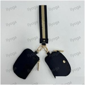 Bolsas de yoga Bolsa de embrague de pulsera Bolsa de llaves Mini bolso de diseñador con cremallera desmontable alrededor de la muñeca de muñeca Pin de moneda portátil OTXPF