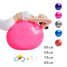 Balles de Yoga 55 cm 65 cm 75 cm balle de Massage pointue balle de Yoga avec pompe hérisson Fitness Fitball Pilates 231027
