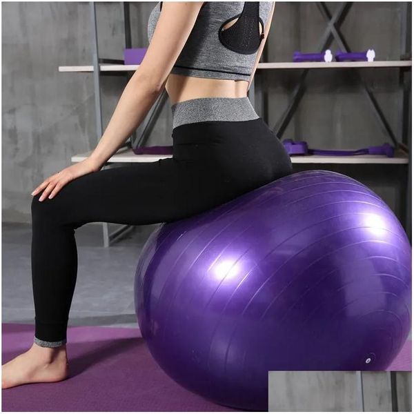 Balles de yoga PVC Fitness Ball épaissi anti-déflagrant exercice Home Gym Pilates équipement Nce 45 cm 55 cm 65 cm 75 cm 231128 Drop Delive Dhgqo