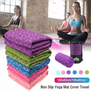 Couvertures de yoga 183 * 63cm Portable Anti-slip Sweat-absorbant Yoga Serviette Tissu Tapis Ultra-mince Yoga Couverture Serviette Couverture 230605