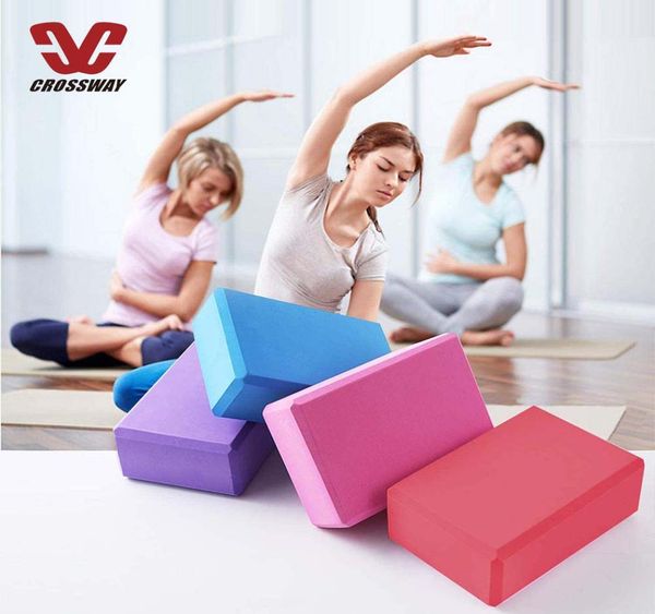 Blocs de yoga Paquet de 2 briques EVA haute densité Surface de soutien antidérapante douce pour Pilates Bolster Gym Méditation Améliorer l'équilibre de la force4606148