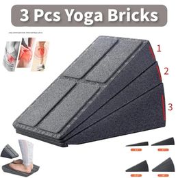 Blocs de yoga 3 pièces planches inclinées extensibles à cale réglable bloc de yoga incliné anti-dérapant pour le soulagement de l'enflure de la douleur accessoires de gymnastique 231208
