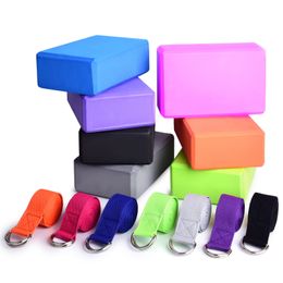 Yoga Blocs Bloc 2 Pack avec Sangle EVA Mousse Fitness Exercice Briques Ensemble Pour La Gym À Domicile 230605