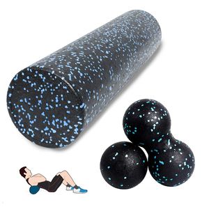 Yoga Blocks Yoga Block Roller Fitness Ball Set EPP Rouleau en mousse haute densité Massage des tissus profonds Pilates Exercices de libération des muscles du corps 230613