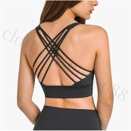 Soutien-gorge de Yoga, réservoir d'alignement, soutien-gorge de sport pour femmes, débardeur de Fitness, gilet de beauté du dos, résistant aux chocs avec coussinet de poitrine amovible