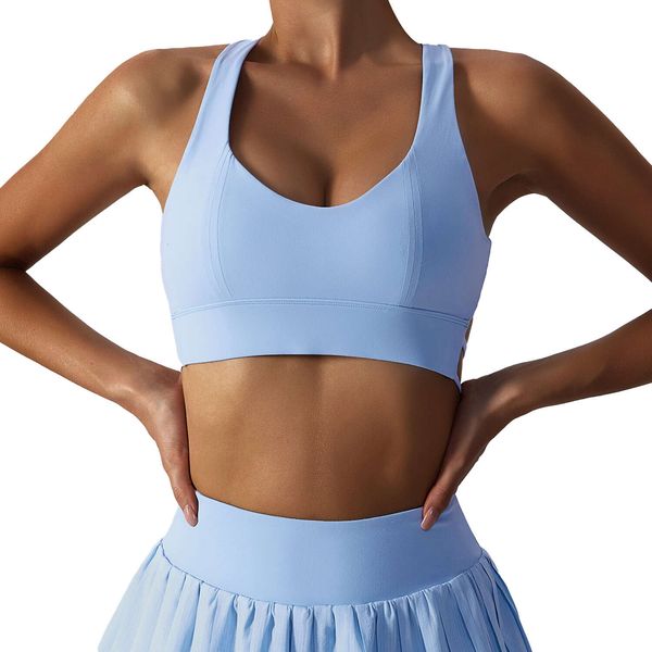 Yoga Bra Ebb Pad LL Designer Femmes Crop Top Top Top sexy Naked Beauty Back Yoga Suit Bra Gathering Tocoproping Sports Bra Running Fitness Tank Top Femmes