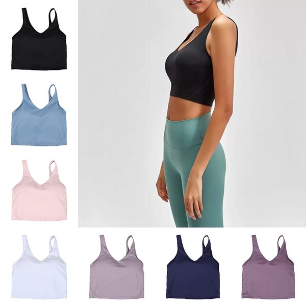 Soutiens-gorge de yoga Sous-vêtements de créateurs pour femmes Ponçage double face sans trace Ceinture fine et ajustée Réservoirs sexy Gilet Sling Wear Soutien-gorge confortable et respirant Sous-vêtements