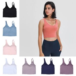 Bras de yoga Bras Womens Sports Sous-vêtements Couleur unie de haute qualité ponçage double face à ajustement mince de réservoirs sexy