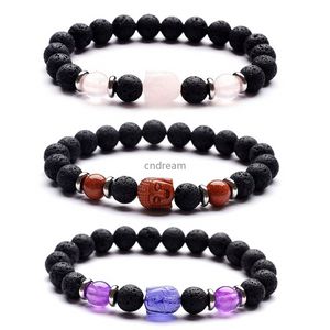 Yoga Chakra Bouddha Bracelet Strand Pierre Naturelle Oeil de Tigre Améthyste Cristal Lava Rock Huile Diffuseur Bracelets pour Femmes Hommes Mode Bijoux Will and Sandy