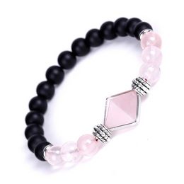 Yoga chakra natuursteen piramide armband kralen streng amethist tijger eye kralen armband polsband mode fijne sieraden voor vrouwen mannen cadeau