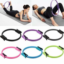 Yoga Circles 38 cm Yoga Fitness Pilates anneau femmes filles cercle magique double exercice maison gymnastique entraînement sport perdre du poids résistance du corps 6 couleur 230925