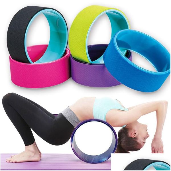 Yoga Cercles Roue Professionnel Minceur Taille Forme Musculation Dos Formation Pilates Cercle Magique Anneau Bance Accessoire Drop Deliv Dhuy6