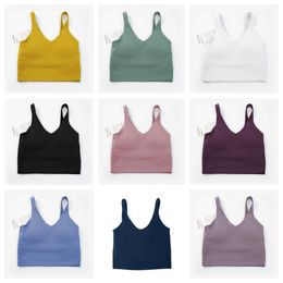 Ropa de yoga Align-Chaleco deportivo para mujer-U-Back-Bra-Fitness-Jogging-with-Lined-Breast-Pad-Gym-Underwear-Tank-