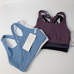 Vêtements de yoga soutien-gorge soutien-gorge de sport antichoc pour femmes croix beau dos froncé jarretelle abdominale sous-vêtement de sport LL tenue de yoga