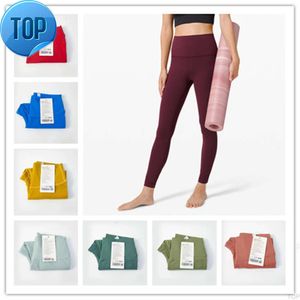 Yogakleding LL Hoge Taille Broek Dames Push-up Fitnesslegging Zachte elastische heuplift T-vormige sporthardlooptraining