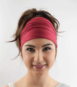 Yoga Hair Bands Niwe dames coton élastique bandeau bandeau Sport Yoga bandeau Wrap cou tête écharpe casquette 2 en 1 Bandana cheveux accessoires L221027