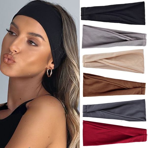 Yoga Bandes De Cheveux Solide Couleur Élastique Bandes De Cheveux Yoga Bandeau Pour Les Femmes Mode Turban Maquillage Cheveux Cerceau Headwrap Cheveux Accessoires En Gros 230605