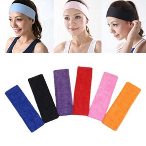 Yoga Hair Bands Women Men Cotton Sweat Band Hoofdband Wide Sweat Head Band Sport Yoga Gym Running Stretch Hair Head Band L221027