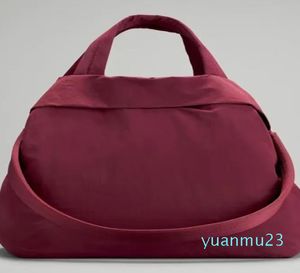 Bolso de mano de alta calidad para yoga, bolso grande de hombro inclinado, color sólido, tenis, yoga, fitness, bolsa de almacenamiento impermeable de nailon con logotipo