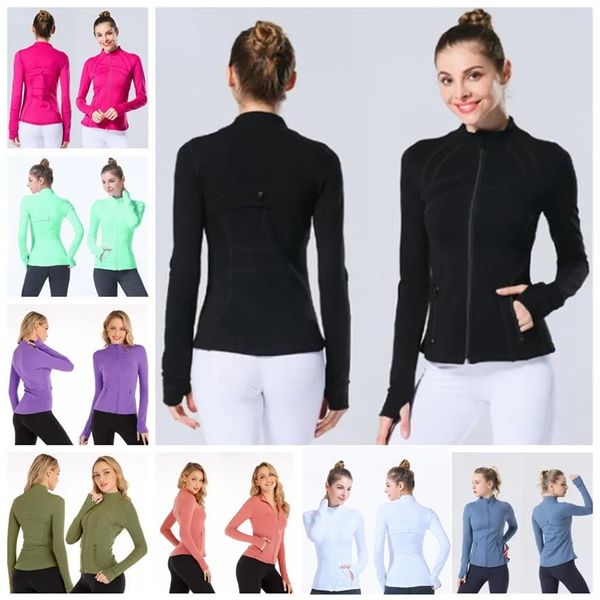 Chaqueta de yoga para mujer, chaquetas de manga larga, abrigo deportivo para entrenamiento, ropa deportiva para niña, traje para correr, Top de secado rápido con cremallera sólida La315S