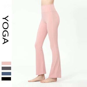 AL Yoga-legging Naakt Dames Hoge taille Heupen Heupen Huidverzorging Afslanken Elastisch Micro Flare Trainingsbroek Sportkleding
