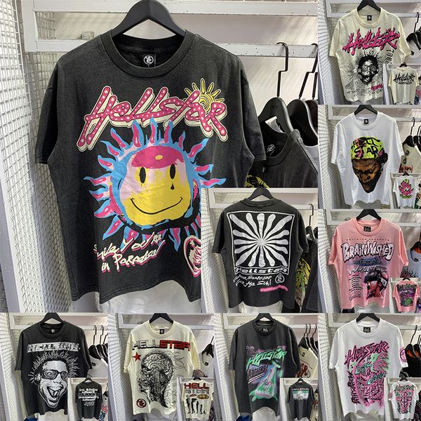 Chemise Hellstar T-shirt Hommes et Femmes Designer Fashion Tops Tees Summer High Street Impression jet d'encre classique à manches courtes Hip Hop T-shirts