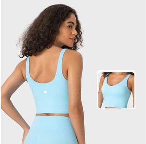 Yoga LL Vêtements de gymnastique Sous-vêtements pour femmes Soutien-gorge de yoga Débardeurs Soutien léger Soutien-gorge de sport Lingerie de fitness Brassière d'entraînement respirante Dos en U Gilet sexy avec bonnets amovibles lu