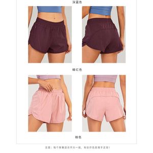 Yoga LU-02 Brand Dames Outfits Shorts Oefen korte broek met ritszak Fitness Wear Girls Running Elastic Female Pants Sportswear 450 952