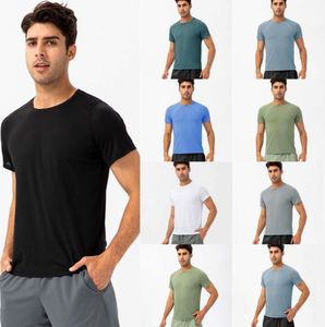 Yoga LU Outfit Lu Running Shirts Compresión medias deportivas Fitness Gym Soccer Man Jersey Ropa deportiva Quick Dry Sport t-Top LL mans 024