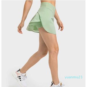 Yoga Lu Rok Kort voor Dames Zomer Sport Run Tennis Atletische Vrije tijd Culottes Gym Training Skorts Sexy Mooie Strandjurk Fitness