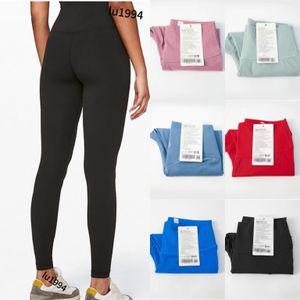 Yoga LU Couleur unie femmes LL pantalons de Yoga taille haute alignement sport Fitness ensemble collants élastique Fitness femmes Sports de plein air Yoga Leggings collants lu-008