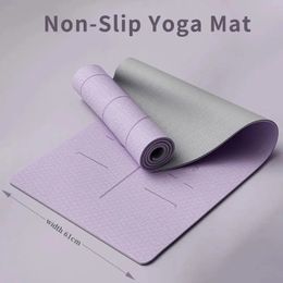 Yoga Mat anti-glissement et exercice de fitness respectueux de l'environnement avec bretelles professionnelles appropriées 240402