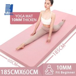 Tappetini yoga 10 mm di spessore NBR Tappetino yoga antiscivolo Tappetino fitness sportivo ad alta densità Sport domestici Pilates e ginnastica Esercizio ginnastica 231211