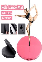 Mattes de yoga 120x10cm PU Pole Dance tapis dérapage de la forme physique épaissie épaissie de sécurité pliante rond Gym2855072