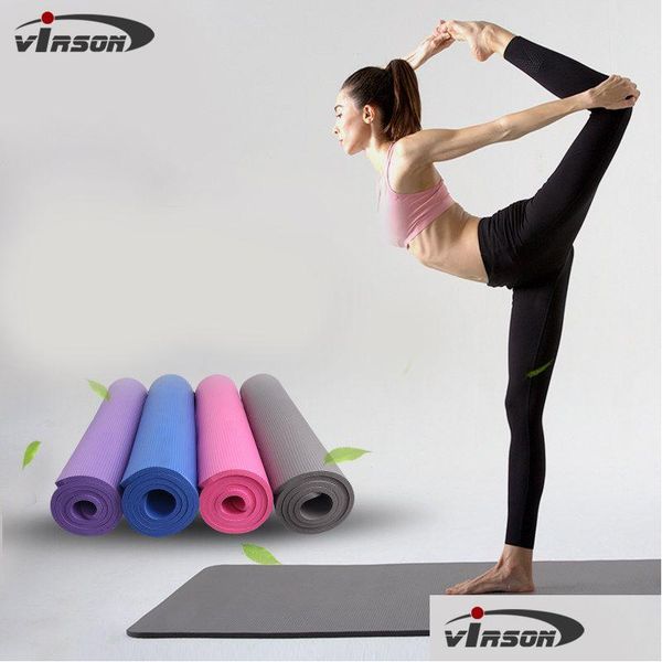 Esteras de yoga 183X61 cm Alta densidad Respetuoso del medio ambiente Impresión personalizada NBR Mat para principiantes Ejercicio físico Insípido Gimnasio Pads Drop Entrega Spo Dhdpa