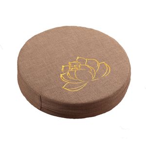 Tapis de Yoga rond 40x6cm, coussin de méditation, oreiller de dossier en lin, Tatami japonais, amovible et lavable, 40x10cm, 230907