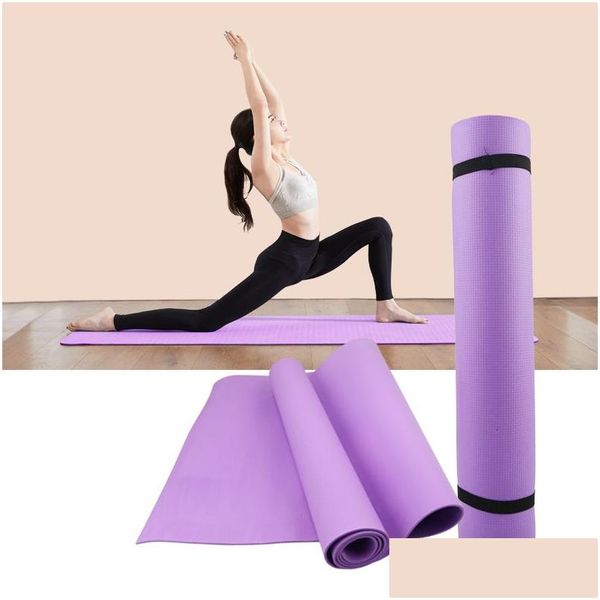 Mattes de yoga 4 mm d'épaisseur Eva Anti-slip Sport Fitness Mat couverture pour l'exercice et la gymnastique de gymnastique livraison de gouttes sportives extérieur dheve