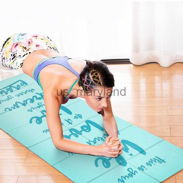 Tapis de yoga Tapis pliables antidérapants en PVC de 5 mm pour le fitness Tapis d'exercice de gymnastique minces Tapis d'extérieur Tapis de fitness Facile à transporter