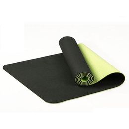 Tapis de yoga 6 mm TPE Twocolor Tapis antidérapant Sports 183x61 cm Gym Home Fitness Boutique en ligne sans goût 9300302 Livraison directe Fournitures d'extérieur OTFMQ