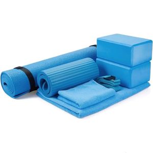 Ensemble de 7 tapis de yoga – Comprend un tapis de yoga avec sangle de transport, 2 blocs de yoga, une serviette de tapis de yoga, une serviette de main, une sangle de yoga et une genouillère de yoga 231208