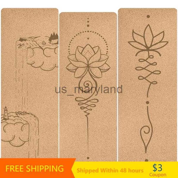 Esteras de yoga Artística Natural Cork TPE Mat Nature Series Pilates Ejercicio Gimnasio Fitness Amigable con la piel Antideslizante Estilo Almohadillas de entrenamiento J230506