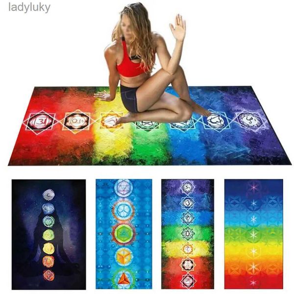 Tapis de Yoga décor à la maison Portable 7 Chakra imprimé tapis de pique-nique en plein air tapis de Yoga serviette de plage décor à la maison L240118