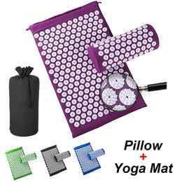 Yoga Matten Kuznetsovs Mat Acupressuur Applicator Rugpijn Relief Naald Pad Eco Pranamat Kussen Set Geschenktas Massager 230907