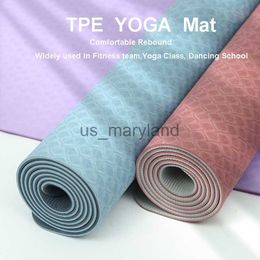 Esteras de yoga TPE Mat 183 CM Longitud extra 6/8 mm Espesor Alfombra antideslizante para principiantes Fitness ambiental Gimnasia Ejercicio Pads Mat J230506